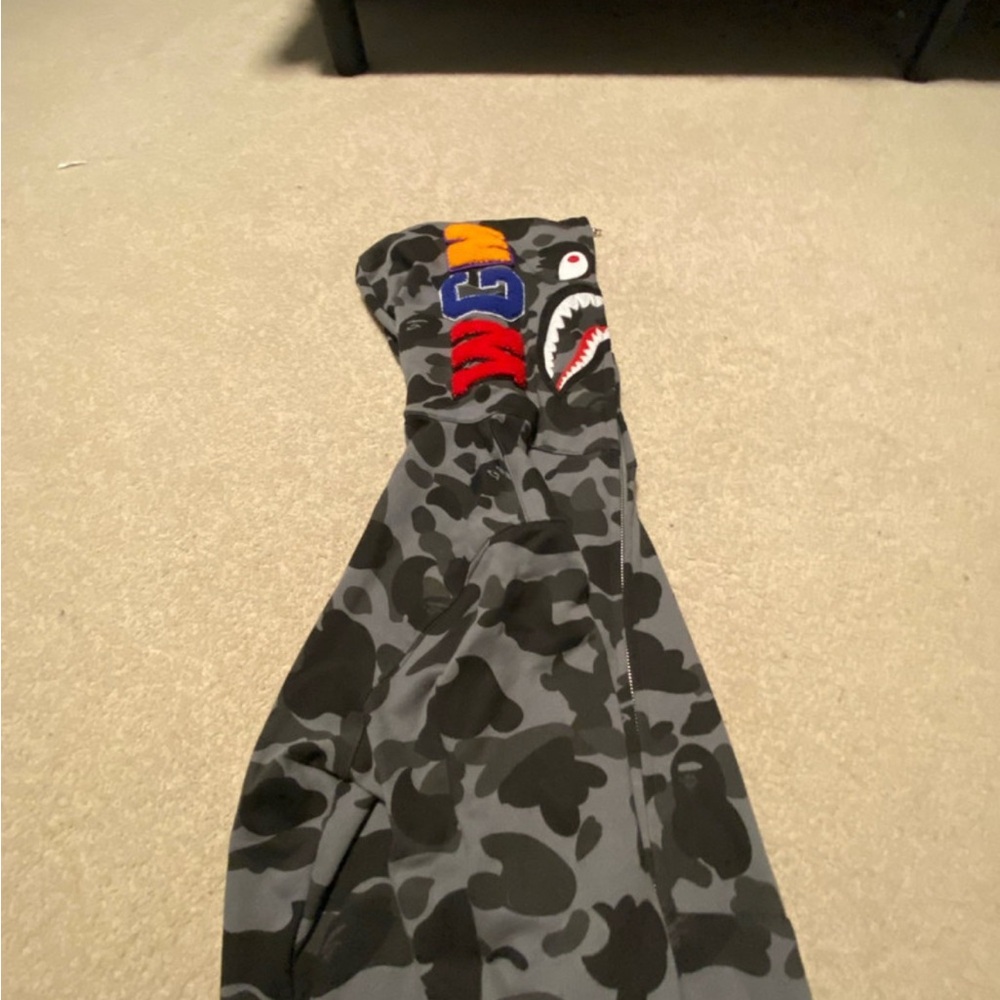 BAPE Grey Shark Camo Hoodie